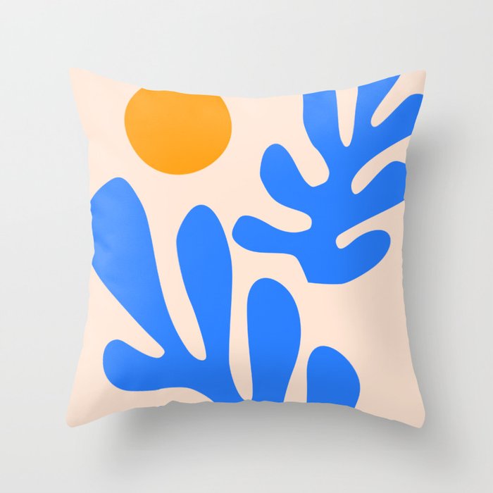 Henri Matisse - Leaves - Blue Throw Pillow
