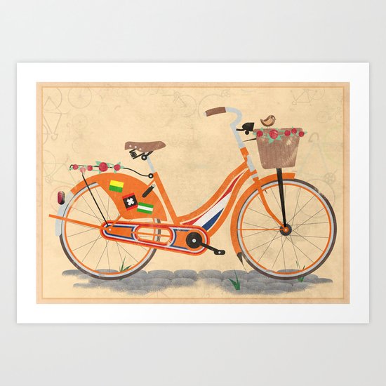 Love Holland, Love Bike Art Print