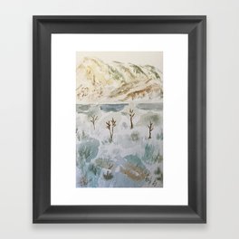 winter landscape illustration Framed Art Print