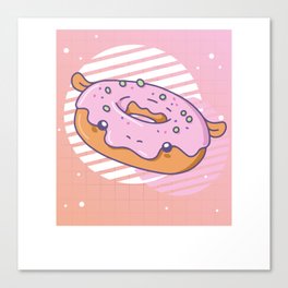 Funny Hippo Donut Cute Kawaii Aesthetic Canvas Print