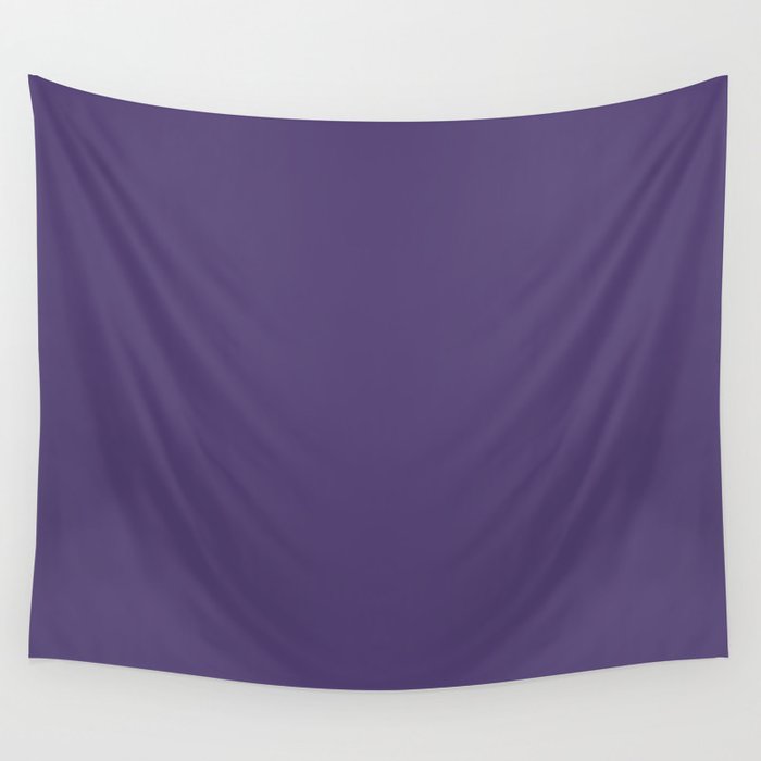 Gentian Violet dark purple solid color modern abstract pattern Wall Tapestry