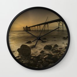 Clevedon Pier Sunset  Wall Clock