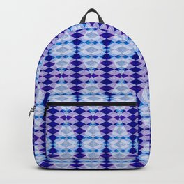 Diamond Daze Purple and Blue Symmetrical Geometric Pattern Backpack