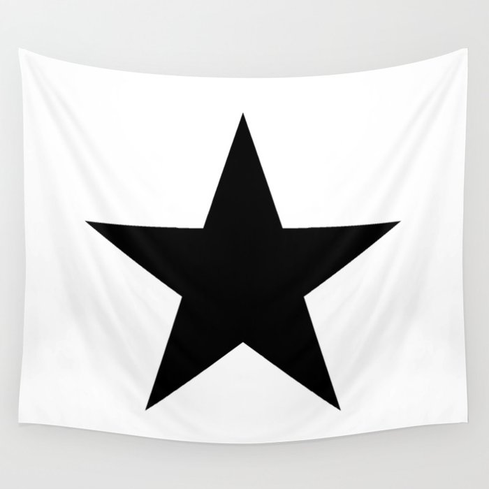 Single black star on white Wall Tapestry by Les Hirondelles Society6