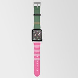 Green and Pink Balanced Rainbow Arcs Apple Watch Band