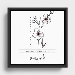 March Birth Flower | Cherry Blossom Framed Canvas