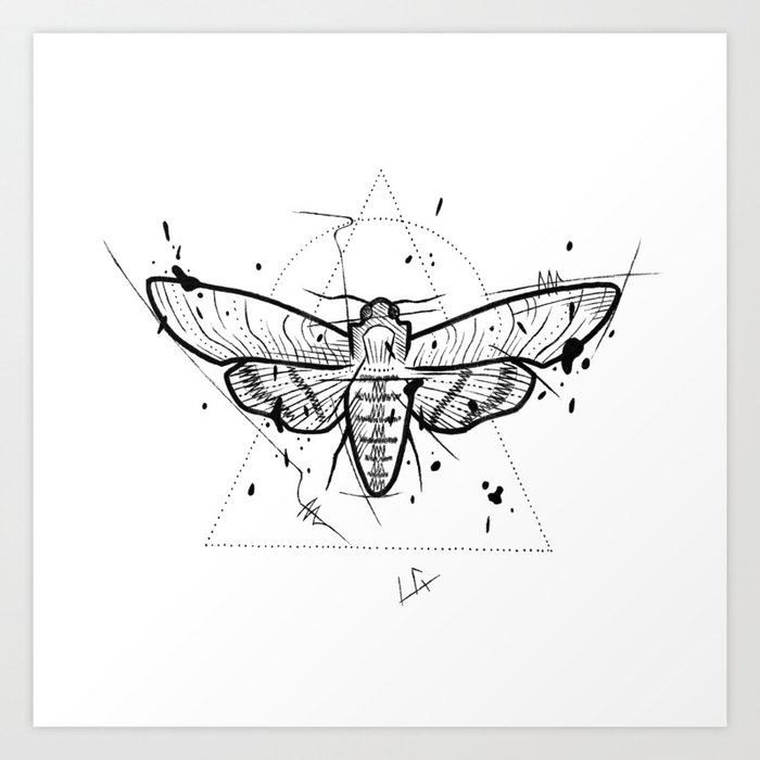 Moth Handmade Drawing Made In Pencil And Ink Tattoo Sketch