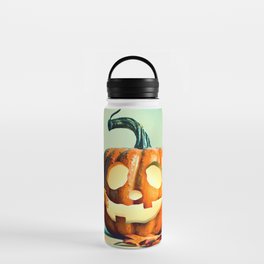 Halloween Pumpkin on a Table Water Bottle