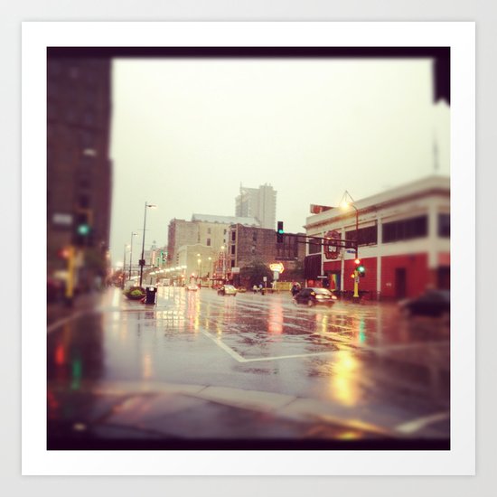 Minneapolis Rainy Day Art Print