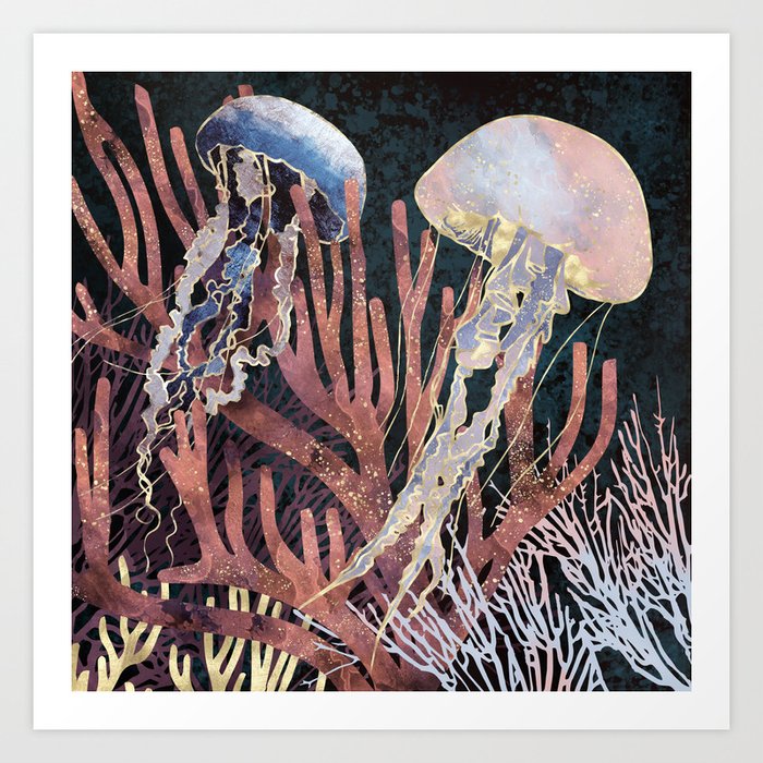 Metallic Coral Art Print
