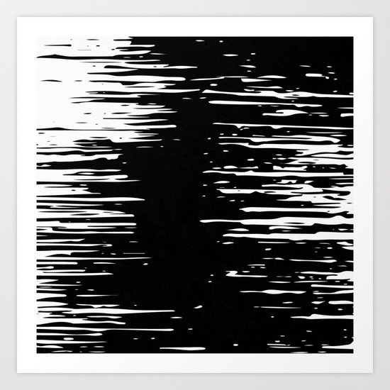 Splash White on Black Art Print