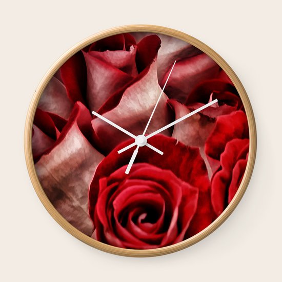 Velvet Roses Wall Clock By Christyleigh Society6