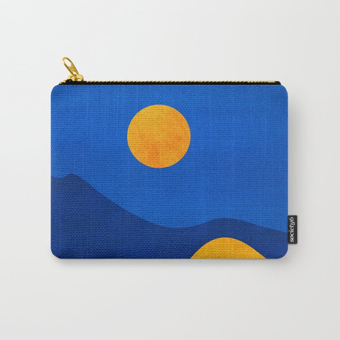 Moonrise Mountains / Blue and Orange Carry-All Pouch