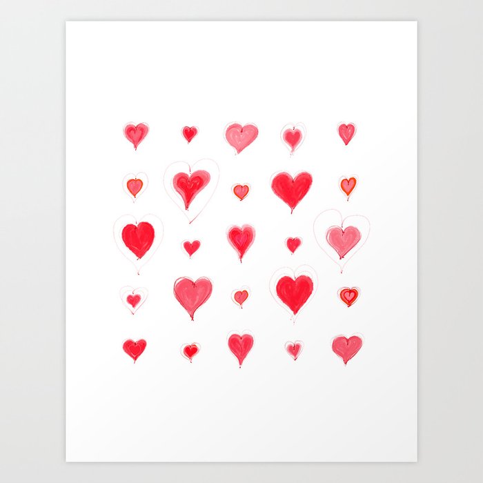 Simply Hearts | Pattern Art Print
