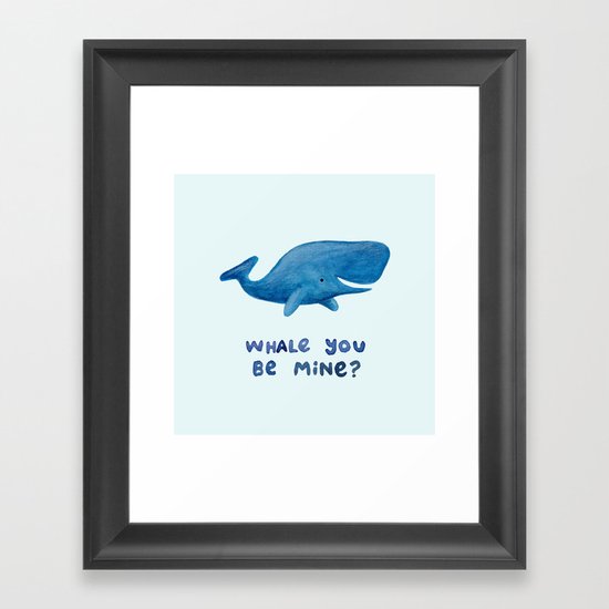 Whale You Be Mine? Framed Art Print