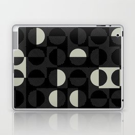 Stripes Circles Squares Mid-Century Checkerboard Black Green White Laptop Skin