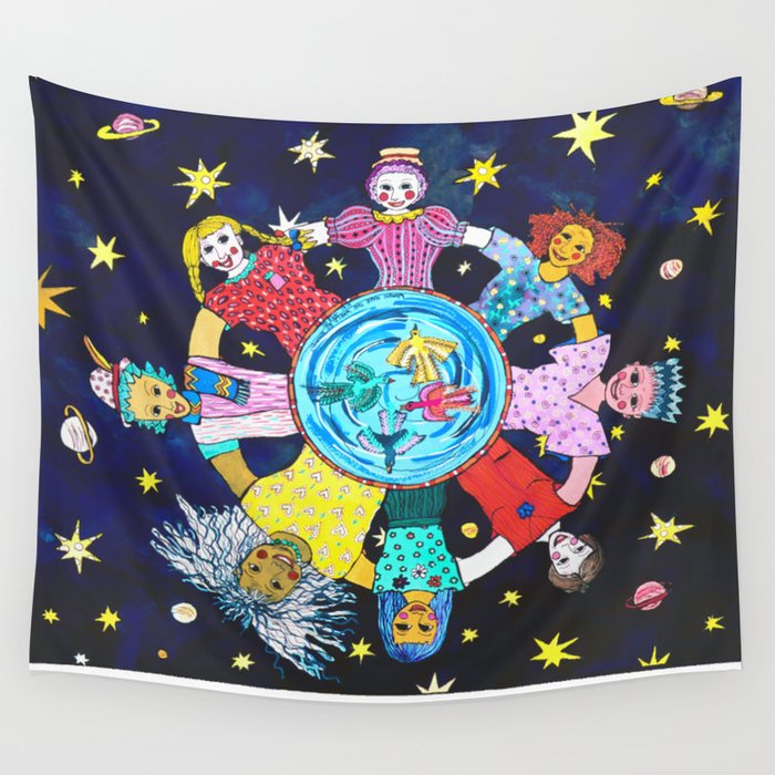 WOMEN MAKE THE WORLD GO ROUND Wall Tapestry