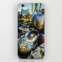 Silver Dragon Egg iPhone Skin