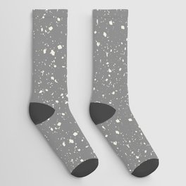 Grey Terrazzo Seamless Pattern Socks