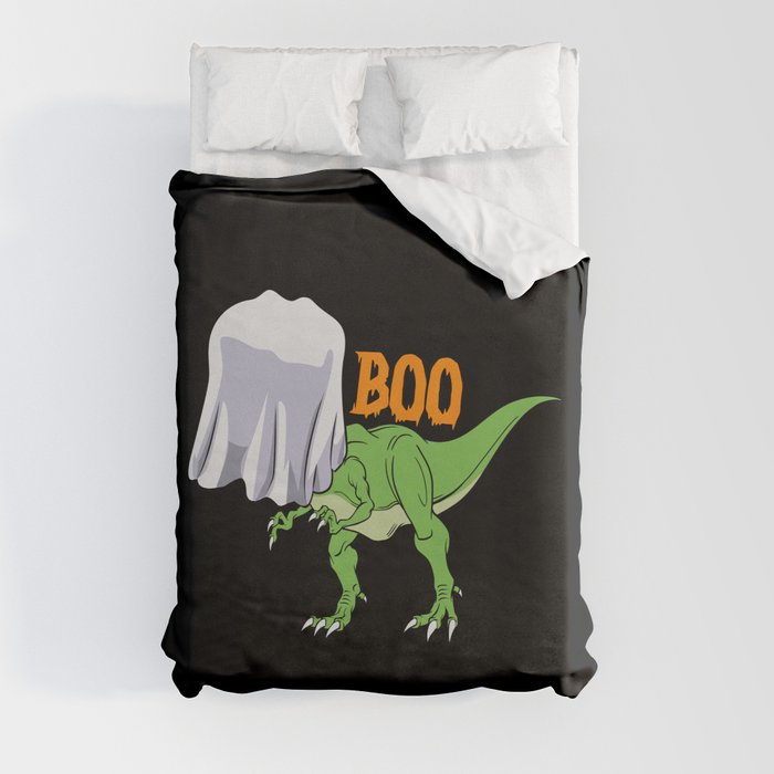 Halloween Ghost T-Rex Funny Boo Dinosaur Duvet Cover