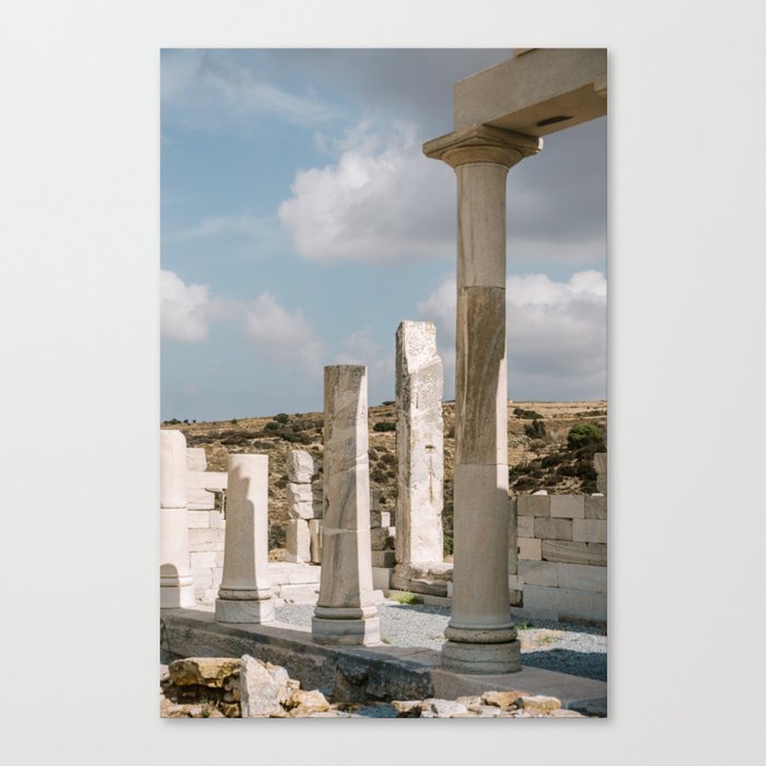 Ancient Ruins in Greece | Roman Empire Stones on the Island of Naxos | Culture, Summer & Travel Photography Canvas Print