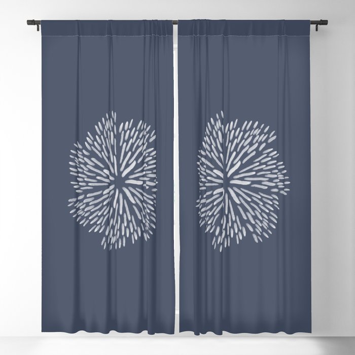 Elements Seasons | Water Ice Winter | Abstract Line Illustration Blackout Curtain