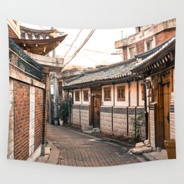Bukchon Hanok Village Street - Seoul, Korea Wall Tapestry
