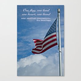 One flag, one land, one heart, one hand... Canvas Print