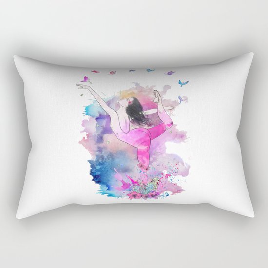 Ballerina with birds Rectangular Pillow