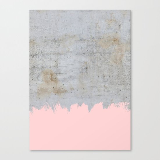 Paint with pink on concrete Canvas Print