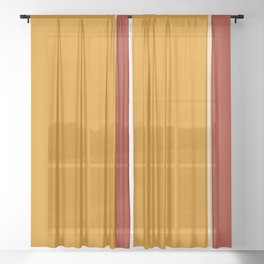 Spring 2 tones Orange & Red Sheer Curtain