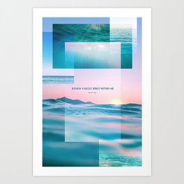 Bible Verse Ocean Collage Art Print