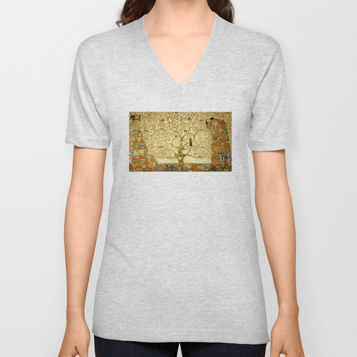 Gustav Klimt The Tree Of Life V Neck T Shirt