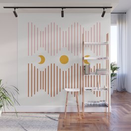 Geometric Lines Moon Phase Pattern 2 Wall Mural