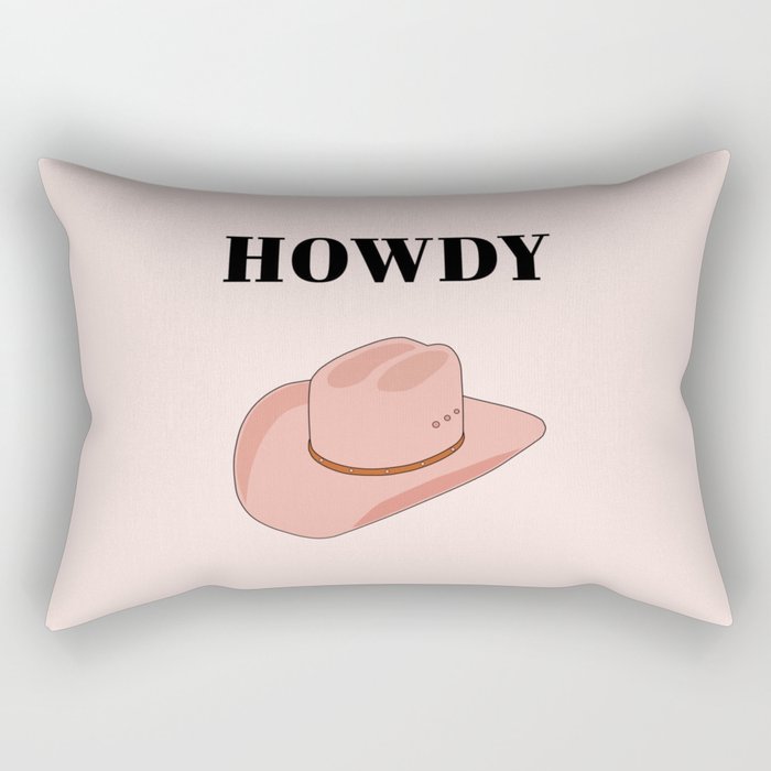 Howdy - Cowboy Hat Peach Rectangular Pillow