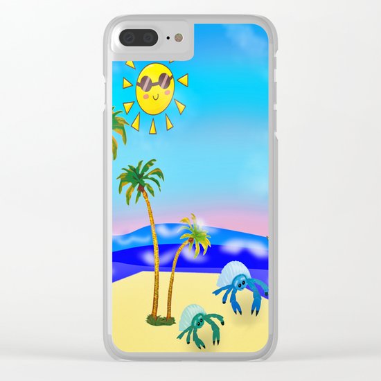 Beach Party for the Baby Crabs Clear iPhone Case
