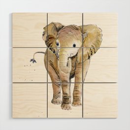 Baby Elephant 4 Wood Wall Art