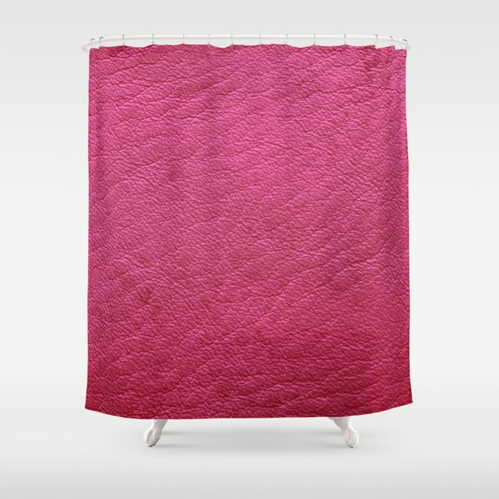 Modern Elegant Pink Leather Collection Shower Curtain