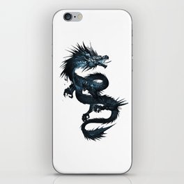 blue dragon illustration tattoo chinese dragon japanese dragon drawing handsome dragon blue ink iPhone Skin