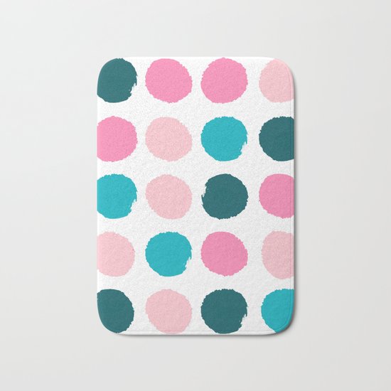 Hugo - abstract modern color palette gender neutral baby nursery dorm college art Bath Mat