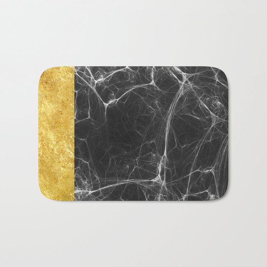Black Marble and Gold Bath Mat