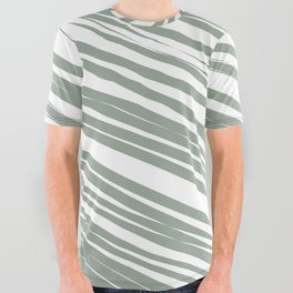 Gray green stripes background All Over Graphic Tee