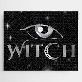 New World Order silver witch eyes with crescent moon	 Jigsaw Puzzle
