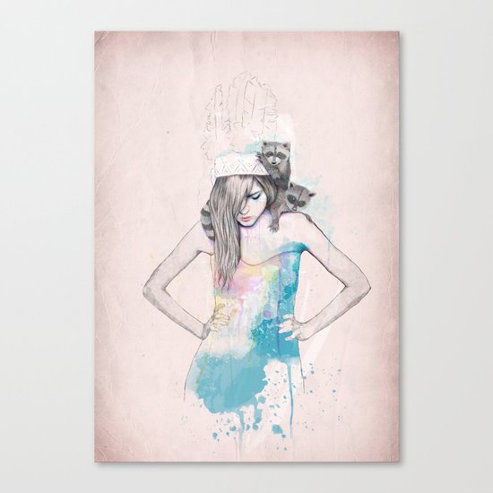 Raccoon Love Canvas Print
