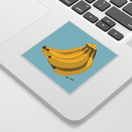 Bananas yellow- blue background Sticker