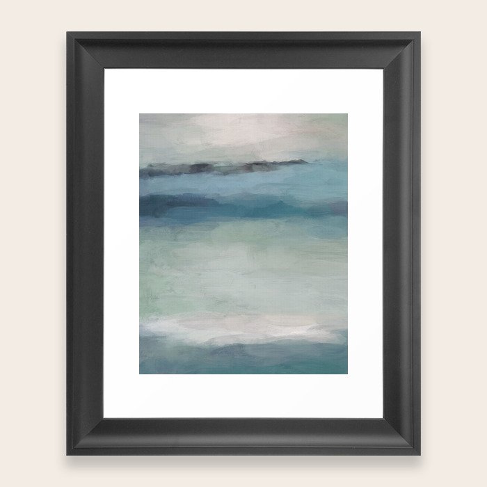 Abstract Painting Light Blue Teal Sage Green Prints Modern Wall Art Affordable Stylish Framed Art Print By Rachelelise Society6
