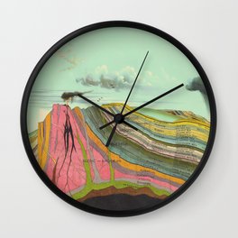 Landscape Painting, Cool Designs, Trippy Art, Mountain Painting, Scientific Poster - Geology Wall Clock