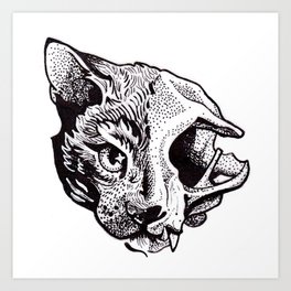 Limbo Cat Skull Art Print