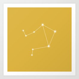 LIBRA Golden Yellow – Zodiac Astrology Star Constellation Art Print