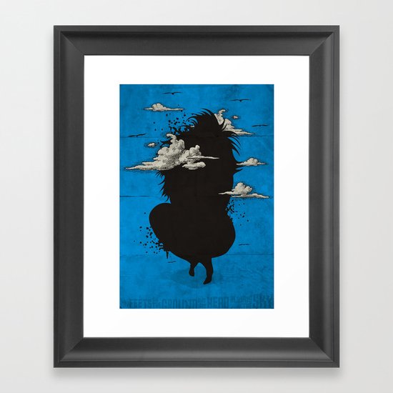My head always in the sky... Framed Art Print
